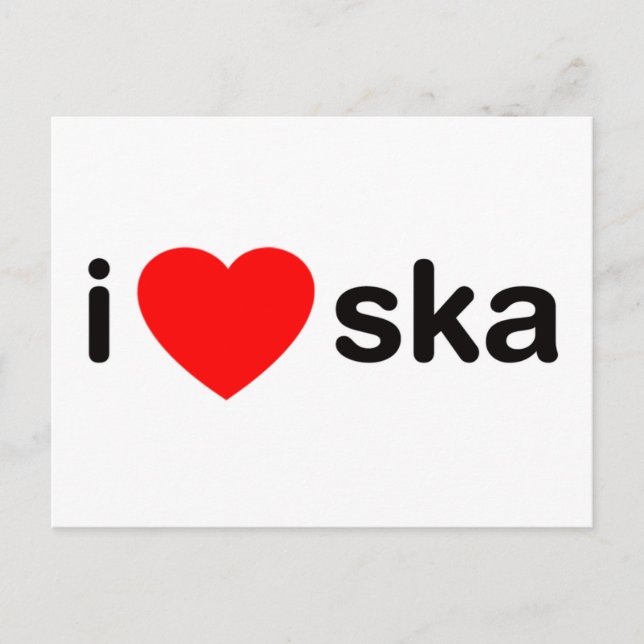 I Heart Ska Postcard (Front)