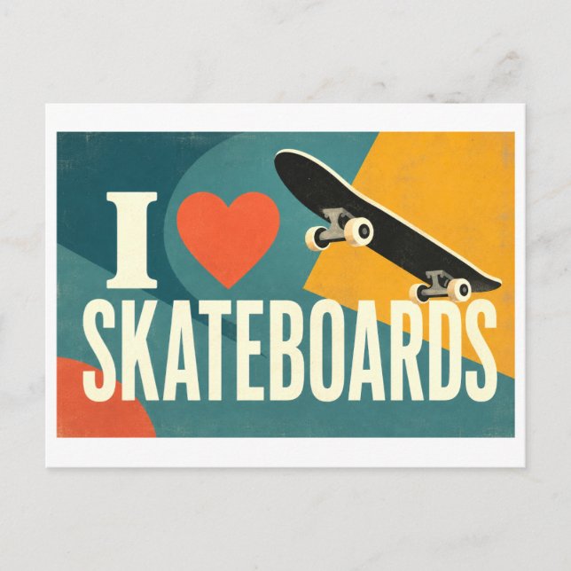 "I [Heart] Skateboards" Postcard (Front)