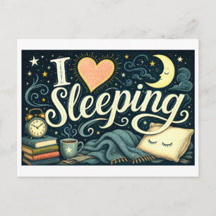 "I [Heart] Sleeping" Postcard