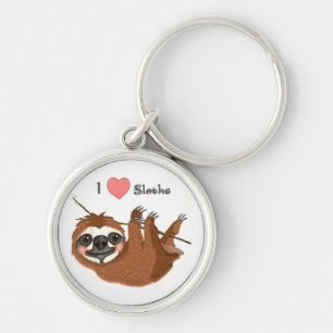 I Heart Sloths Baby Animals Key Ring