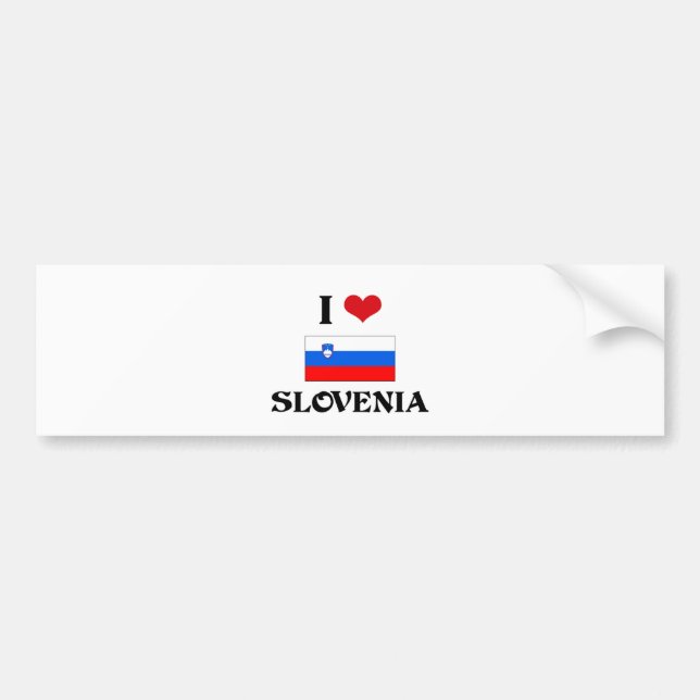 I HEART SLOVENIA BUMPER STICKER (Front)