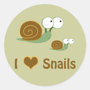 I Heart Snails- two cute snails Classic Round Sticker