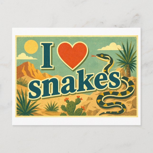 "I [Heart] Snakes" Postcard (Front)