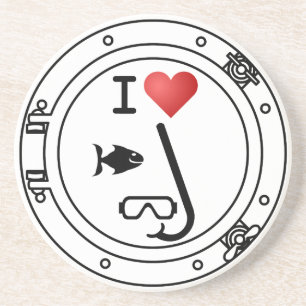 I Heart Snorkelling Coaster