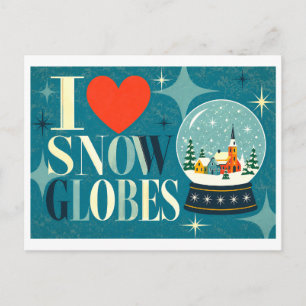 "I [Heart] Snow Globes" Postcard