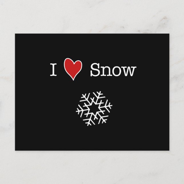 I (heart) Snow Postcard (Front)