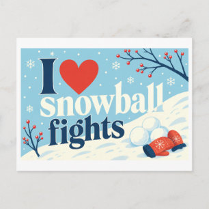 "I [Heart] Snowball Fights" Postcard