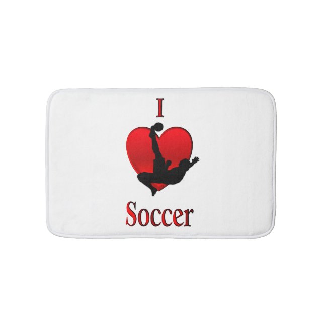 I Heart Soccer Bath Mat (Front)