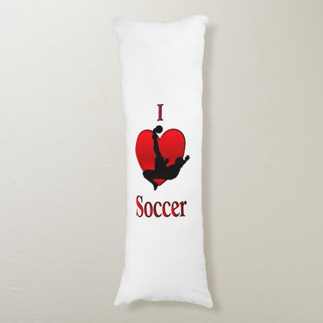 I Heart Soccer Body Cushion (Front Vertical)