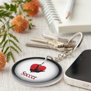 I Heart Soccer Key Ring