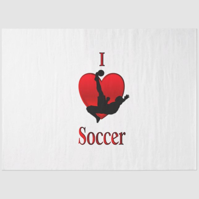 I Heart Soccer Tissue Paper (Front)