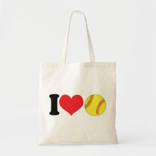 I Heart Softball Tote Bag