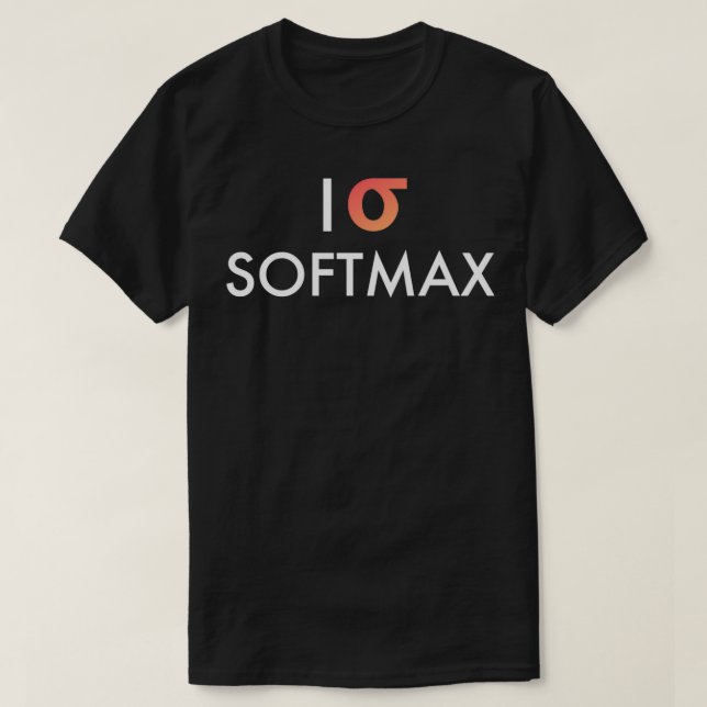 I Heart Softmax Dark T-Shirt (Design Front)