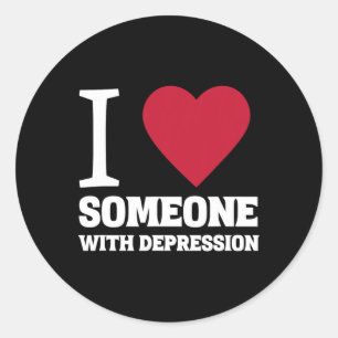 I Heart Someone With Depression Suicide Awareness Classic Round Sticker