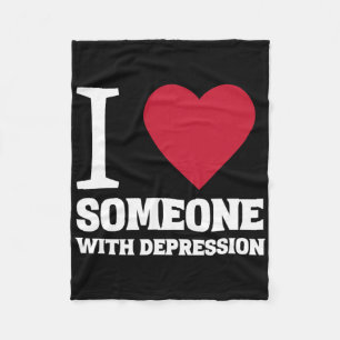 I Heart Someone With Depression Suicide Awareness Fleece Blanket