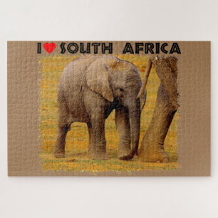 I Heart South Africa Elephant calf Jigsaw Puzzle