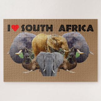 I Heart South Africa Elephant Emblem Jigsaw Puzzle