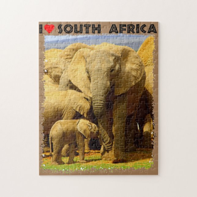 I Heart South Africa elephant mother and calf Jigsaw Puzzle (Vertical)