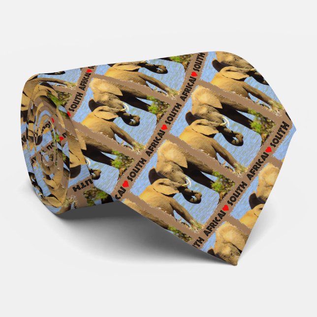 I Heart South Africa elephants in love Tie (Rolled)