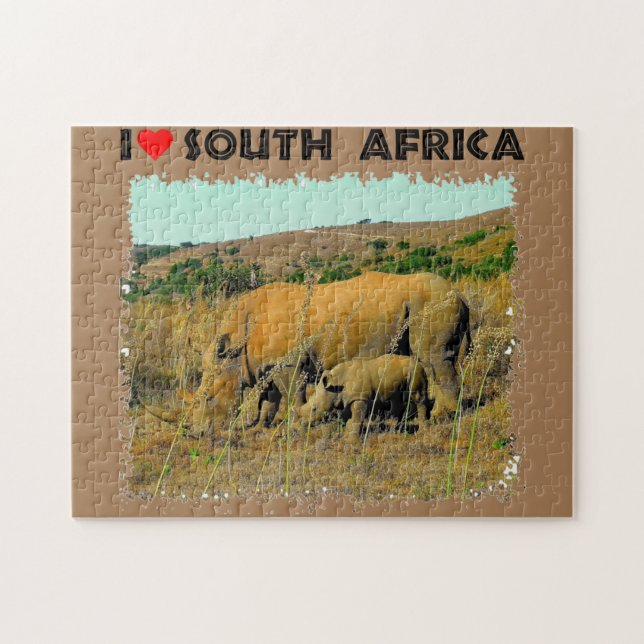 I Heart South Africa Rhino amongst the reeds Jigsaw Puzzle (Horizontal)