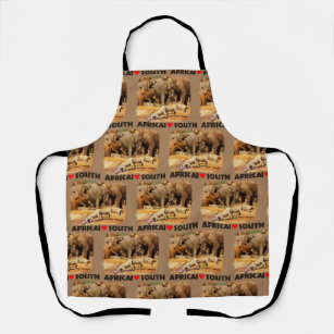 I Heart South Africa warthogs and elephants Apron