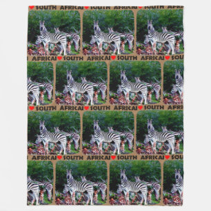 I Heart South Africa Zebra Aloe Fleece Blanket