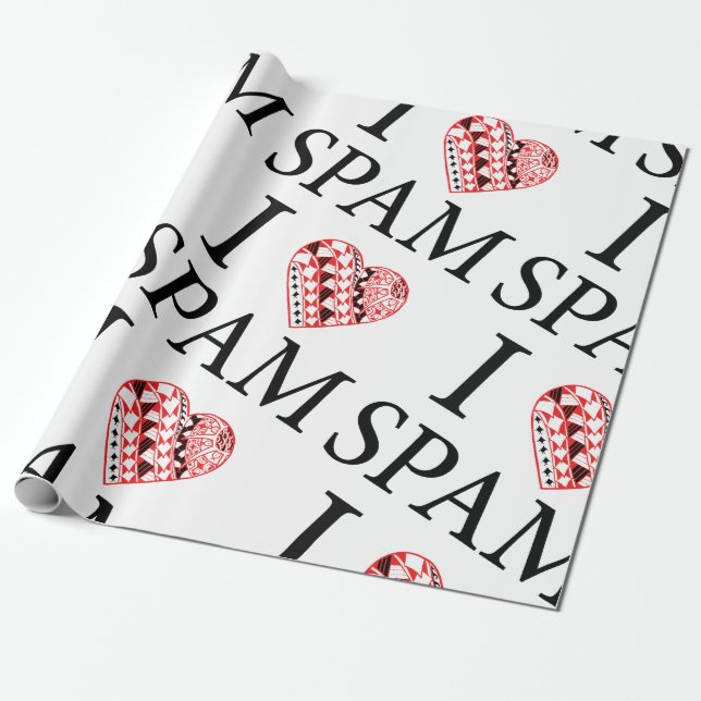 I Heart SPAM Wrapping Paper (Unrolled)