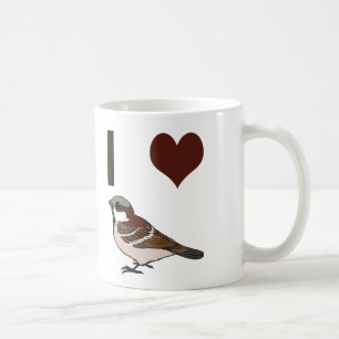 I heart sparrows coffee mug
