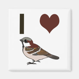 I heart sparrows magnet