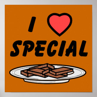 I Heart Special Brownies Poster