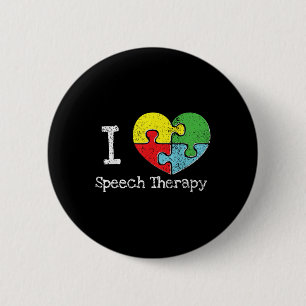 I Heart Speech Therapy, Autism Awareness 6 Cm Round Badge