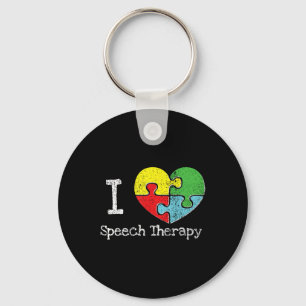 I Heart Speech Therapy, Autism Awareness Key Ring