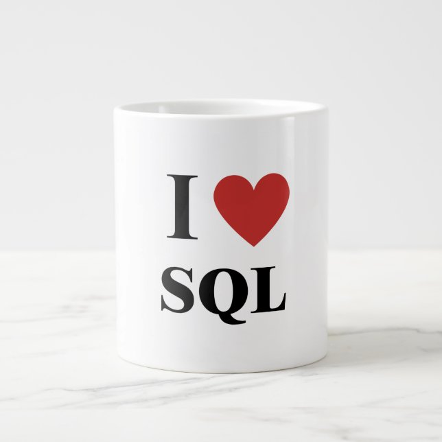 I Heart SQL Large Coffee Mug (Front)