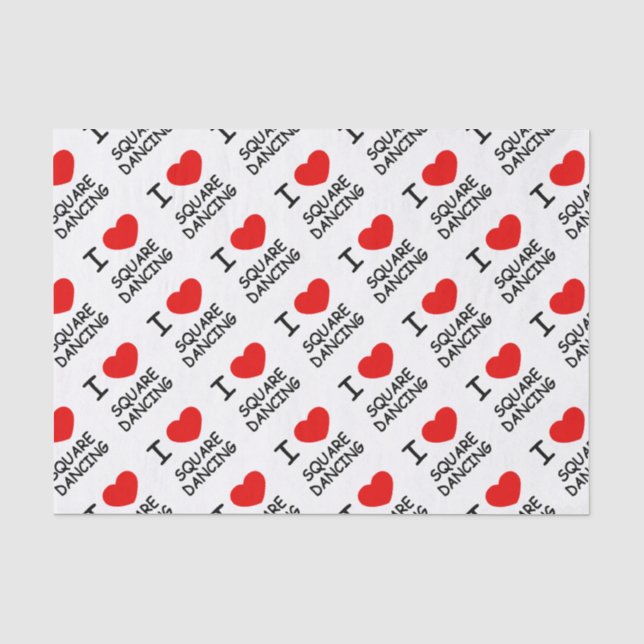 i heart square dancing tissue paper (Front)