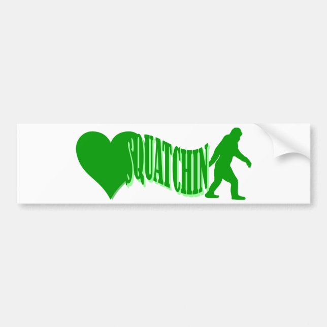 I heart squatchin bumper sticker (Front)