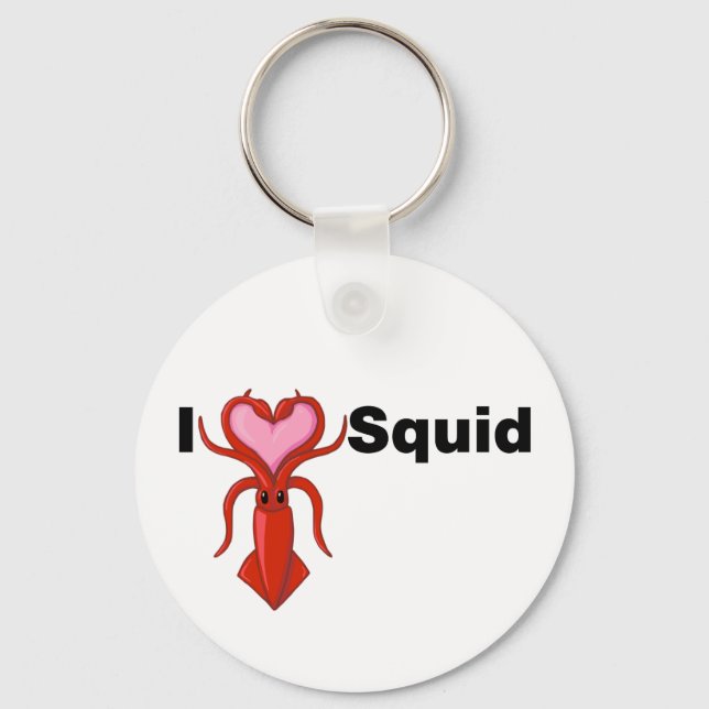 I Heart Squid Key Ring (Front)