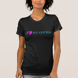 I Heart Staffies - Blue & Pink T-Shirt