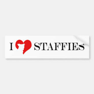 I Heart Staffies - Bumper Sticker