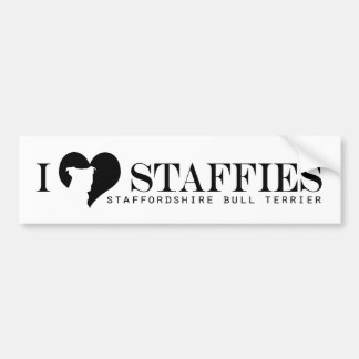 i heart Staffies - Bumper Sticker w/ Breed Name