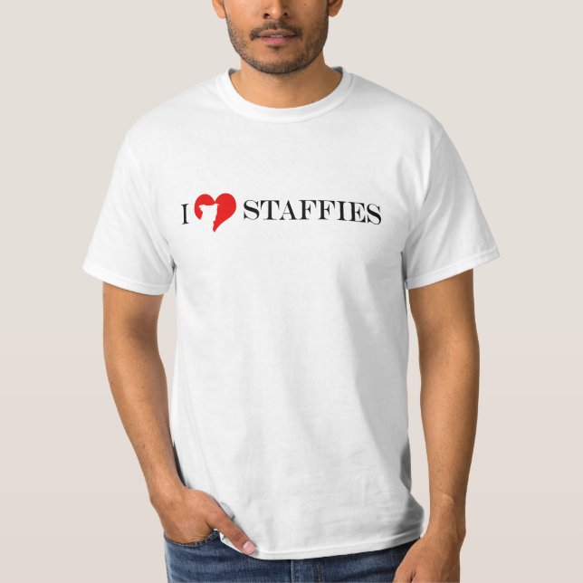 I Heart Staffies - Classic Red & Black Men's T-Shirt (Front)