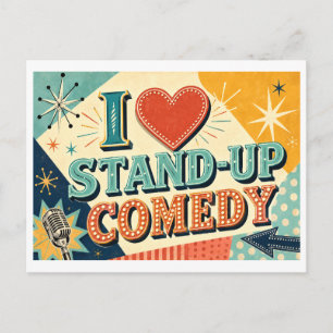 "I [Heart] Stand-Up Comedy" Postcard