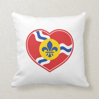 I Heart STL, St Louis Flag Pillow