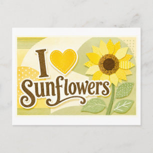 "I [Heart] Sunflowers" Postcard