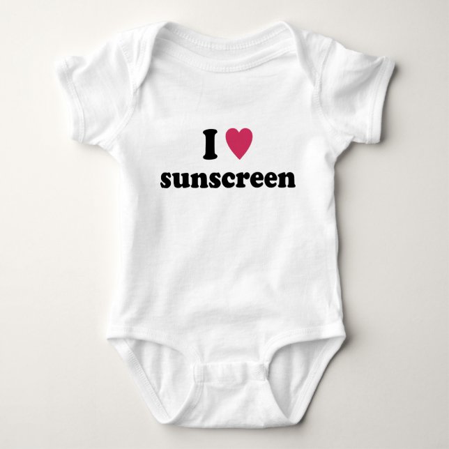 I Heart Sunscreen Baby Baby Bodysuit (Front)