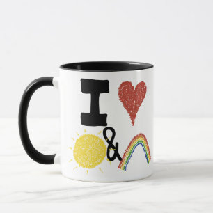 I Heart Sunshines And Rainbows Mug