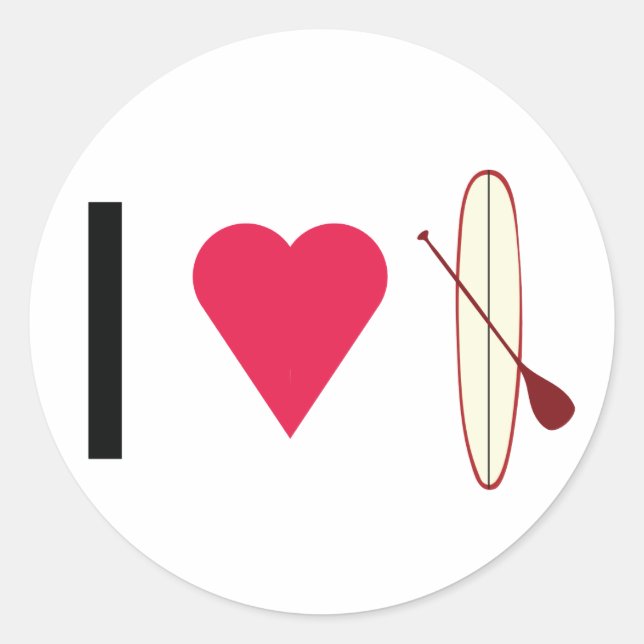 I Heart SUP Classic Round Sticker (Front)