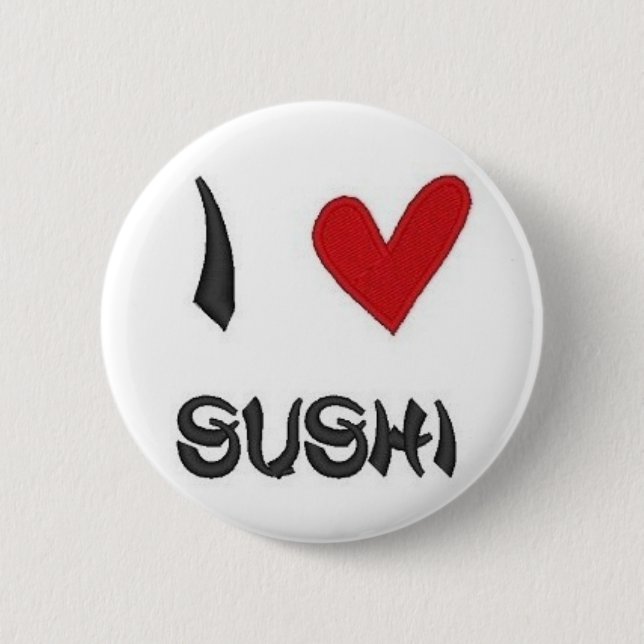 I Heart Sushi 6 Cm Round Badge (Front)