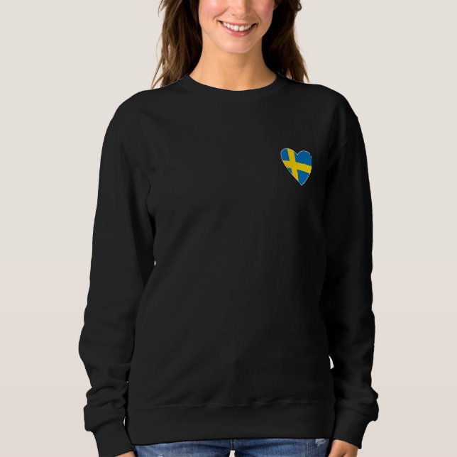 I Heart Sweden  Fun Swedish Flag Heart Sweatshirt (Front)