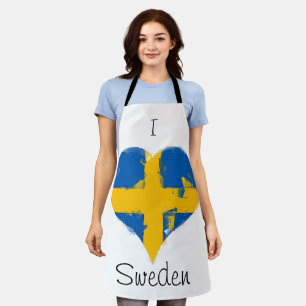 I Heart Sweden Swedish Flag Apron