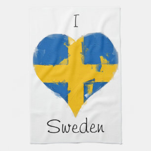 I Heart Sweden Swedish Flag Tea Towel